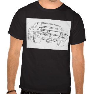 Muscle car drawing t shirts