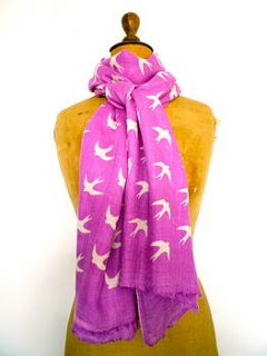 swallow print super soft pashmina by somerville scarves