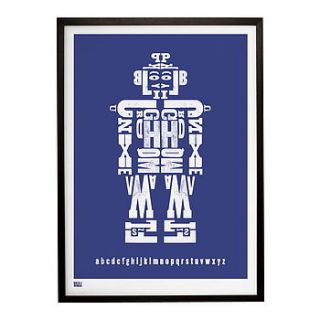 'alphabot' hand pulled screen print by hopscotch of henley