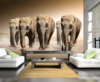Fototapete Elefantengruppe Afrika KT245 Gre 420x270cm Tapete Kenia Tansania Elefant Küche & Haushalt