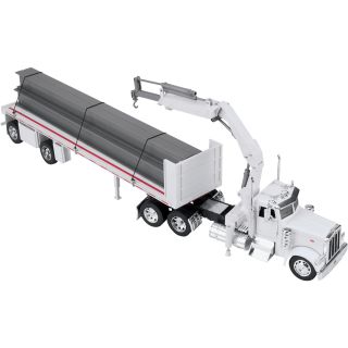 New Ray Die-Cast Truck Replica — Peterbilt 379 Flatbed Trailer with I-Beam, 132 Scale, Model# 14343  Peterbilt Collectibles