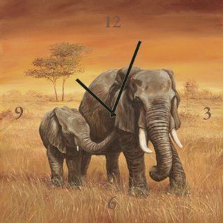 Uhr Wanduhr auf Leinwand Uhren Artland Elefanten A. S. Elefanten Gre 30 x 30 cm Riesenauswahl in unsrem Hndlershop Küche & Haushalt