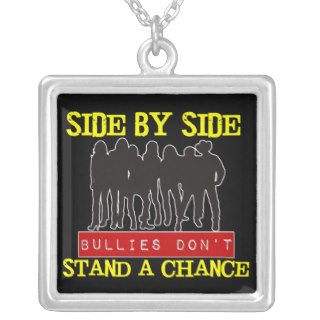 Side by Side Anti Bullying Square Necklace
