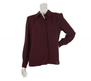 Linea by Louis DellOlio Button Front Blouse with Removable Tie —
