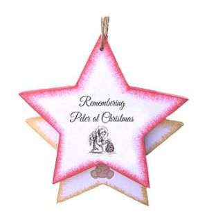 remembrance angel christmas star decoration by rose cottage