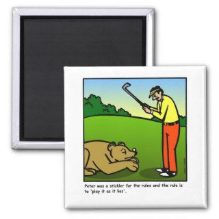 The Rules of Golf Cartoon Refrigerator Magnets