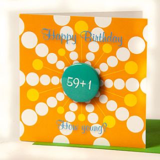 sumdots special age birthday badge card by think bubble