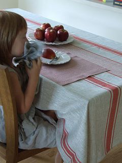 tablecloth natural striped linen provence by linenme