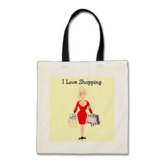Funny I Love Shopping Tote Bag