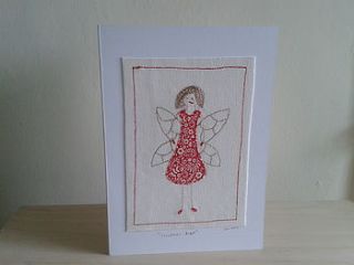 christmas angel card by caroline watts embroidery