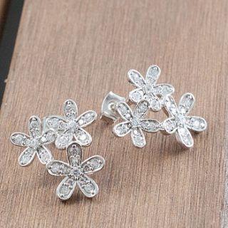silver flower earrings by astrid & miyu