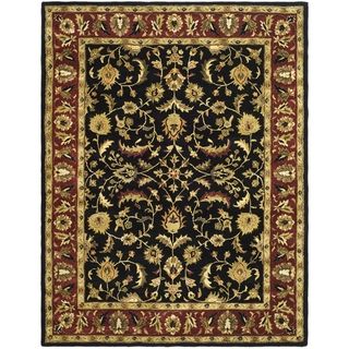 Handmade Heritage Heirloom Black/red Oriental Wool Rug (76 X 96)
