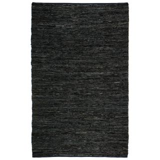 Hand Woven Matador Black Leather Rug (10 X 14)