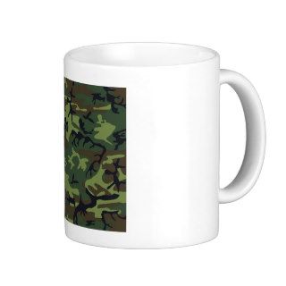 Green black brown camo camouflage military coffee mugs