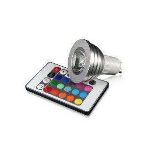 YGGU SET RGB LED Strahler GU10, dimmbar inklusive Infrarot Ferbedienung, 3 Watt, farbwechsel Baumarkt