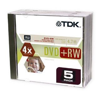 TDK DVD+RW37CS5 DVD+RW Disc   5 Pack Electronics
