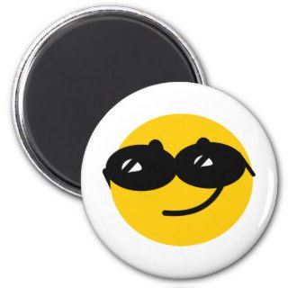 Flirty sunglasses smiley face fridge magnets