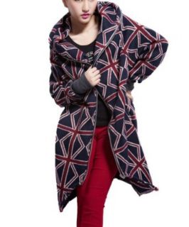 ELLAZHU Women Irregular Hem Full Zip Hooded Coat Outwear Onesize GY251 Red Anoraks