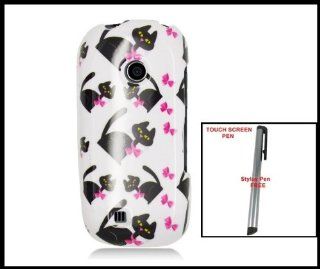 LG UN251 Cosmos 2 (Verizon) Snap on Glossy Hard Shell Cover Case Kitty Cats Image Design + One Free Touch Screen Stylus Pen Cell Phones & Accessories