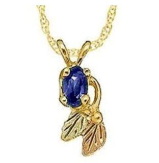 Stamper Black Hills Gold 10K Women's Oval Birthstone Necklace. Leaf Adnornments. N251S (February   Amethyst) Jewelry