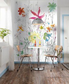 Vliestapete Joli   Abstrakte Blumenwiese   Gre 200 x 270 cm, 4 Bahnen Küche & Haushalt