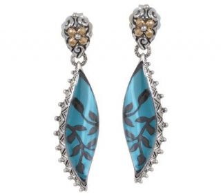 Barbara Bixby Floral Elongated Dangle Earrings,Sterling/18K —