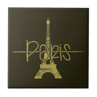 Paris Eiffel Tower Graphic Design Tile