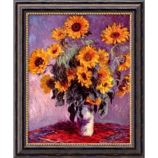 Claude Monet 'Sunflowers, 1881' Framed Canvas Art Canvas