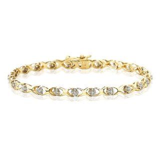 10K Yellow Gold 1/4 ct. Diamond Tennis Bracelet Gold Bracelets For Women Jewelry