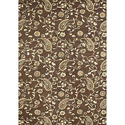 Hand tufted Tobacco Brown Wool Area Rug (8 X 10)