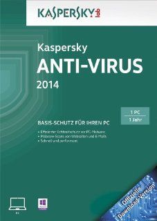 Kaspersky Anti Virus 2014   1 PC  Software