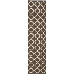 Safavieh Hand woven Moroccan Dhurrie Brown/ Ivory Wool Rug (26 X 12)