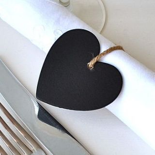 chalkboard heart place setting by clouds and currents
