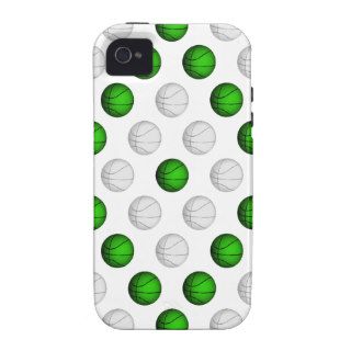 Green and White Basketball Pattern Case Mate iPhone 4 Case