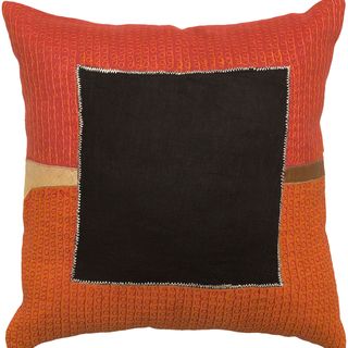 Aaliyah Orange Velvet Accent 18 inch Decorative Pillow Surya Throw Pillows