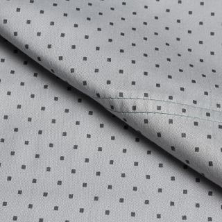 Elite Home Products Carlton Printed Dot Queen size Sateen Sheet Set Grey Size Queen