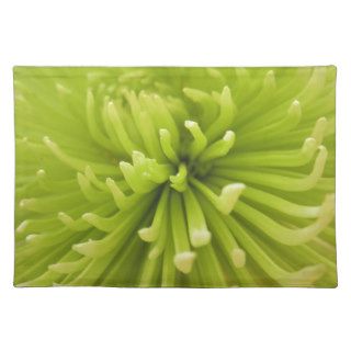 Lime Green Chrysanthemum Flower Abstract Photo Placemats