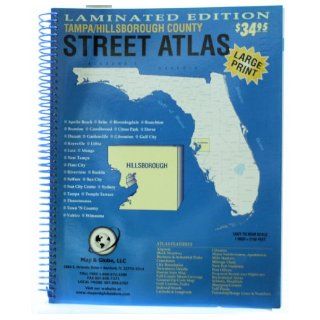 Tampa/Hillsborough County, Florida Street Atlas   Laminated Edition Large Print Books