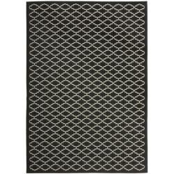 Geometric print Poolside Black/beige Indoor outdoor Rug (67 X 96)