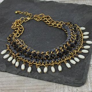 weave and black bead necklace by my posh shop