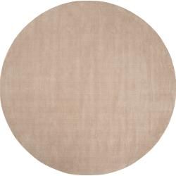 Hand crafted Beige Solid Casual Dipson Wool Rug (99 Round)