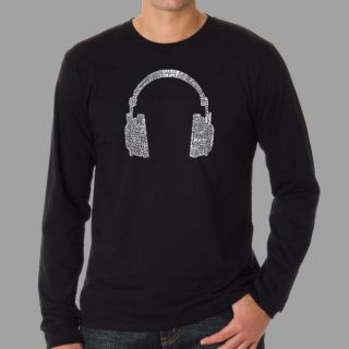 Los Angeles Pop Art Los Angeles Pop Art Mens Headphones Long sleeve T shirt Black Size S