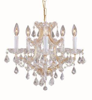 Maria Theresa 5 light Gold/ Crystal Chandelier