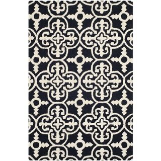 Safavieh Handmade Cambridge Moroccan Traditional cross Pattern Black Wool Rug (4 X 6)