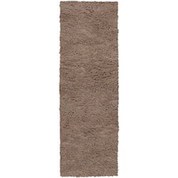 Hand woven Tigris Brown Wool Rug (26 X 8)