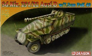 Dragon Models 1/72 Sd.Kfz.251/22 Ausf.D w/7.5cm PaK 40 Toys & Games