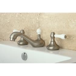 Satin Nickel Widespread Three hole Bathroom Faucet
