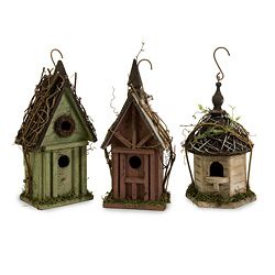 Set Of 3 Hanging Birdhouses
