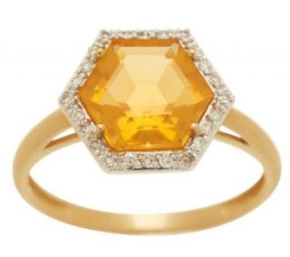 Smithsonian 1.60 ct Yellow Mexican Fire Opal & Diamond Ring, 14K —