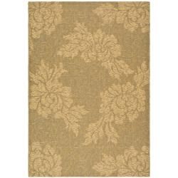Indoor/outdoor Gold/natural Floral Rug (67 X 96)